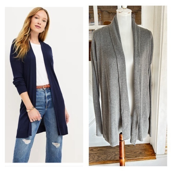 LOFT rabbit hair blend open front long cardigan - Picture 1 of 11